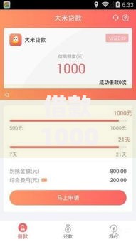 借款1000元马上放款如何快速申请到账