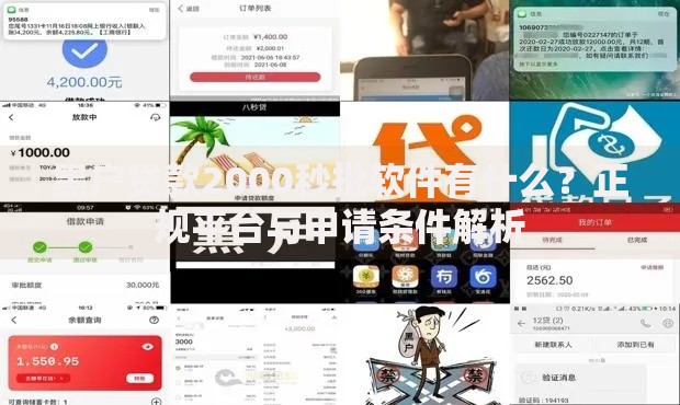 黑户贷款2000秒批软件有什么？正规平台与申请条件解析