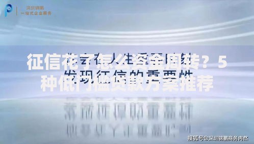 征信花了怎么资金周转？5种低门槛贷款方案推荐