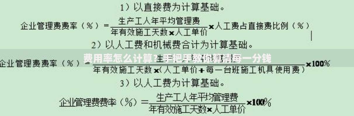 费用率怎么计算？手把手教你算清每一分钱