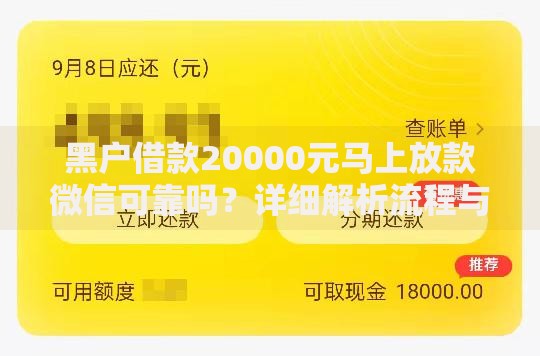 黑户借款20000元马上放款微信可靠吗？详细解析流程与风险