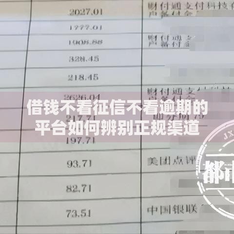 借钱不看征信不看逾期的平台如何辨别正规渠道