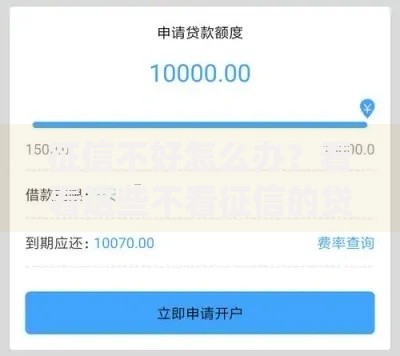 征信不好怎么办？看看这些不看征信的贷款app能不能帮到你