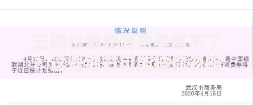云闪付湖北消费券用不了？这些细节可能被你忽略了