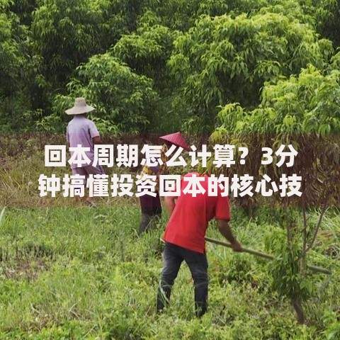 回本周期怎么计算？3分钟搞懂投资回本的核心技巧