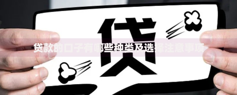 贷款的口子有哪些种类及选择注意事项