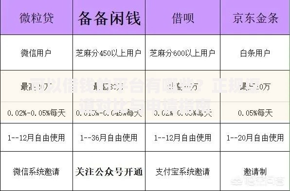 可以借钱的平台有哪些？正规渠道对比与申请指南