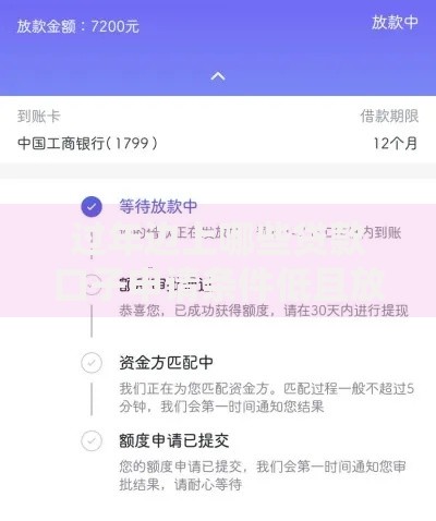 过年边上哪些贷款口子申请条件低且放款快？