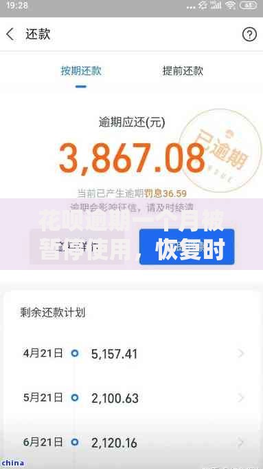 花呗逾期一个月被暂停使用,恢复时间要看这几步 花呗逾期一个月被暂停使用,恢复时间要看这几步