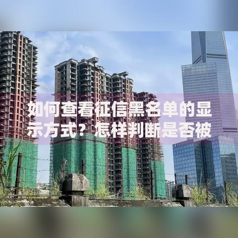 如何查看征信黑名单的显示方式？怎样判断是否被记录