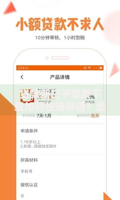 贷款新口子苹果下载如何快速申请？最新流程解析