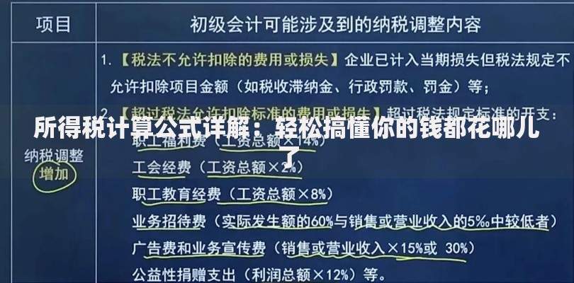 所得税计算公式详解：轻松搞懂你的钱都花哪儿了