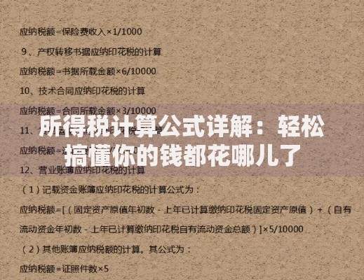 所得税计算公式详解：轻松搞懂你的钱都花哪儿了