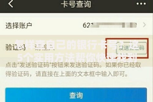怎样查自己的银行卡号？这5个实用方法帮你快速找到