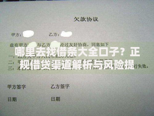 哪里去找借条大全口子？正规借贷渠道解析与风险提示