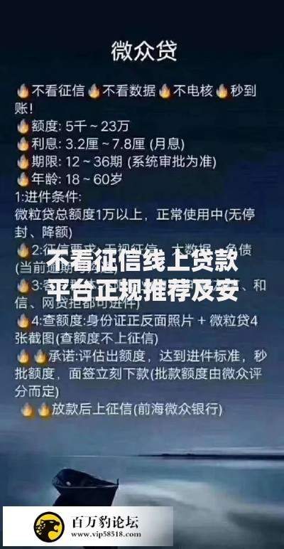 不看征信线上贷款平台正规推荐及安全借款指南