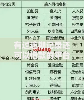 有过逾期记录还可以借款的平台有哪些？正规渠道解析