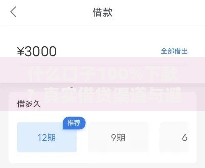 什么口子100%下款？真实借贷渠道与避坑指南