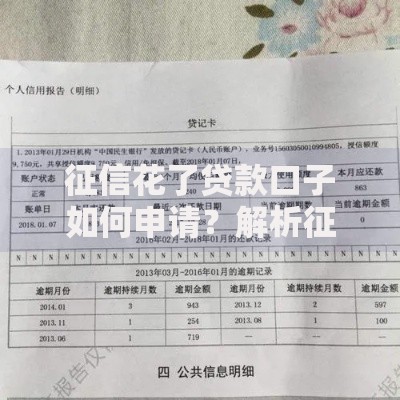 征信花了贷款口子如何申请？解析征信不良贷款渠道