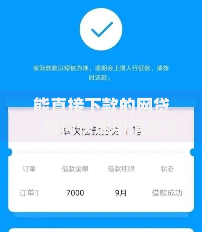 能直接下款的网贷：如何快速申请且安全到账？