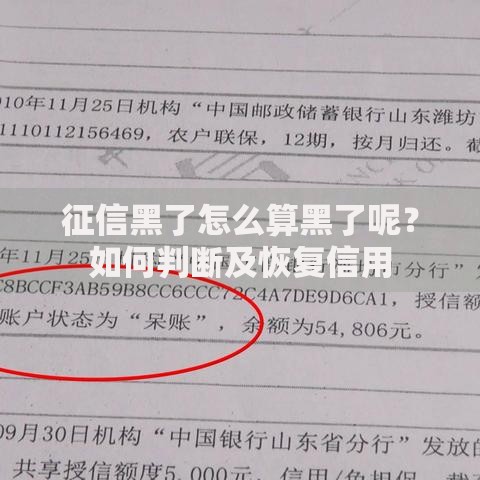 征信黑了怎么算黑了呢？如何判断及恢复信用