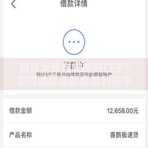 网贷大额有哪些好口子？如何选择高额度低利率平台