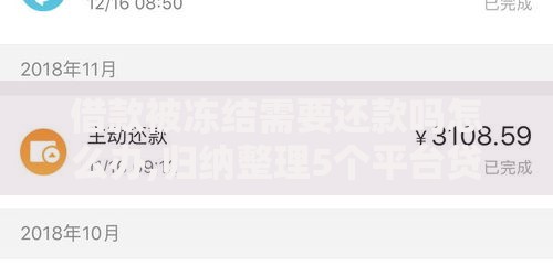 借款被冻结需要还款吗怎么办,归纳整理5个平台贷款不看征信