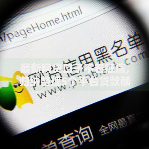 最新网贷口子不看征信,归纳整理5个平台贷款额度高
