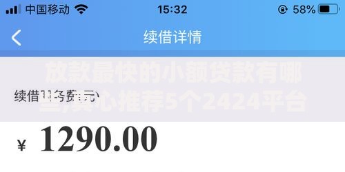 放款最快的小额贷款有哪些,真心推荐5个2424平台百分百可以借到钱