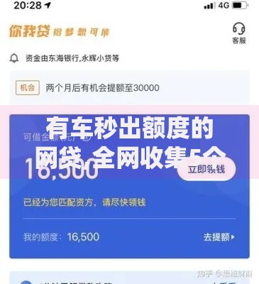 有车秒出额度的网贷,全网收集5个半夜秒下款高炮口子