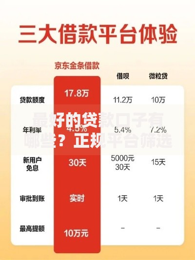 最好的贷款口子有哪些？正规平台筛选与避坑指南