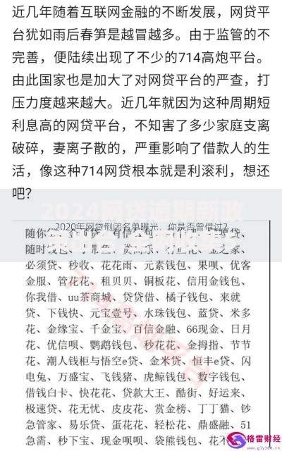 2024网贷逾期新政策出台,全网收集5个十大贷款平台