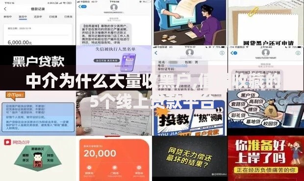 中介为什么大量收黑户,值得收藏的5个线上贷款平台