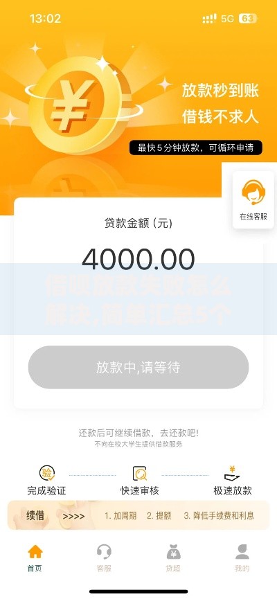 借呗放款失败怎么解决,简单汇总5个2025被风控了还能下款的平台