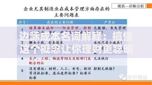边际成本名词解释：搞懂这个概念让你理财更聪明