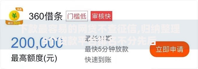 下款最容易的网贷不查征信,归纳整理5个贷款平台排名不分先后