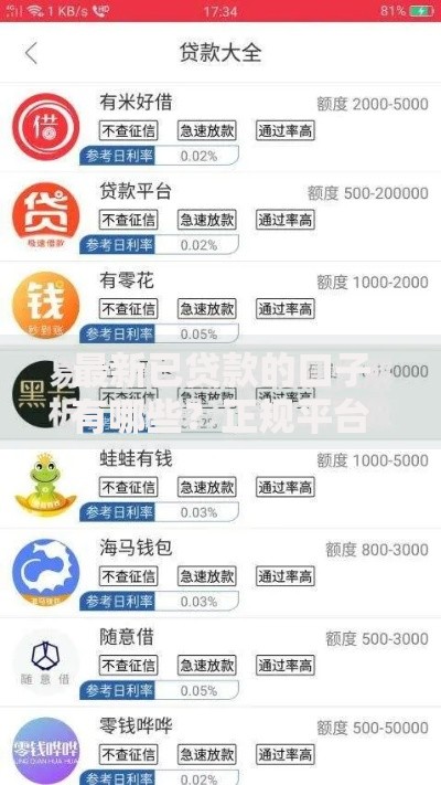 最新已贷款的口子有哪些？正规平台推荐与申请攻略