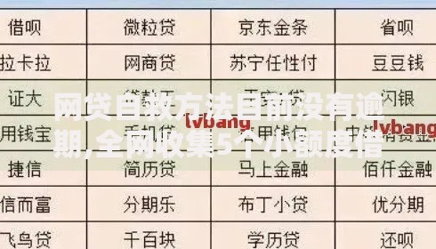 网贷自救方法目前没有逾期,全网收集5个小额度借钱百分百通过的平台