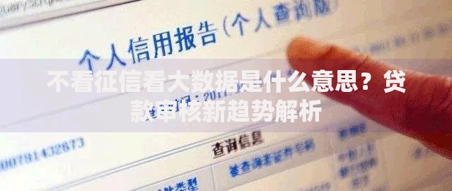 不看征信看大数据是什么意思?贷款审核新趋势解析 不看征信看大数据是什么意思?贷款审核新趋势解析