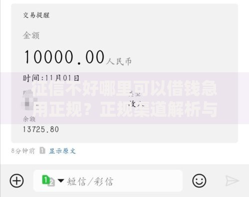 征信不好哪里可以借钱急用正规？正规渠道解析与申请攻略