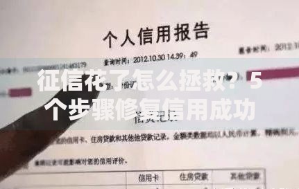 征信花了怎么拯救?5个步骤修复信用成功申贷 征信花了怎么拯救?5个步骤修复信用成功申贷