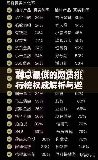 利息最低的网贷排行榜权威解析与避坑指南 利息最低的网贷排行榜权威解析与避坑指南