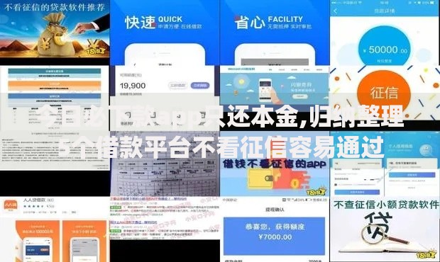 今日必下款app只还本金,归纳整理5个借款平台不看征信容易通过