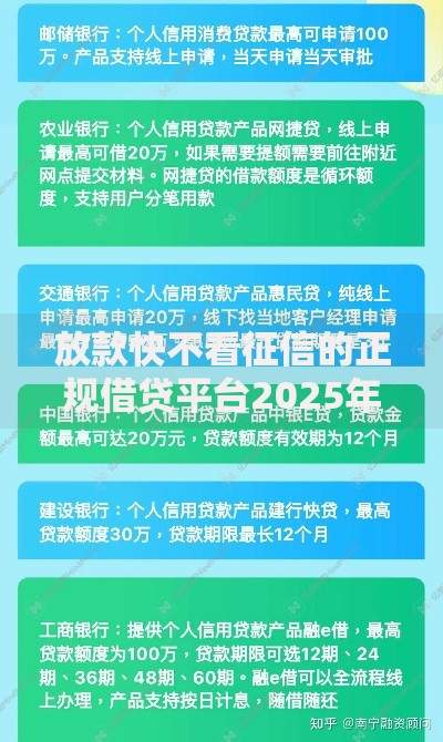 放款快不看征信的正规借贷平台2025年最新推荐与解析