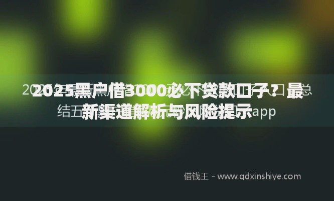 2025黑户借3000必下贷款口子？最新渠道解析与风险提示