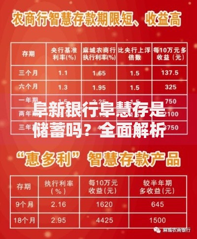 阜新银行阜慧存是储蓄吗？全面解析产品属性与优势