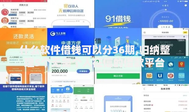 什么软件借钱可以分36期,归纳整理5个无需个人征信的借款平台