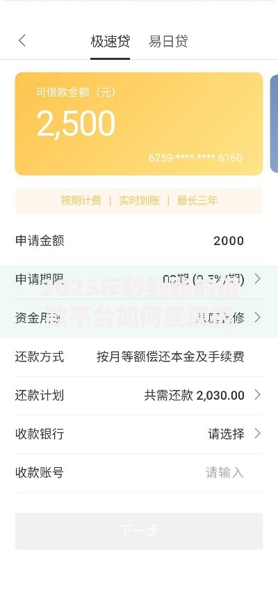2025年秒到账的借款平台如何实现极速放款