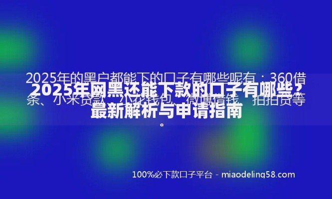 2025年网黑还能下款的口子有哪些？最新解析与申请指南