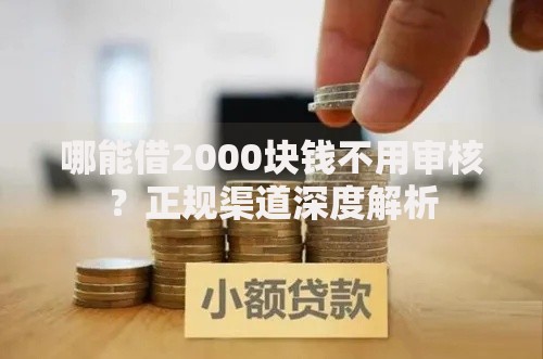 哪能借2000块钱不用审核？正规渠道深度解析